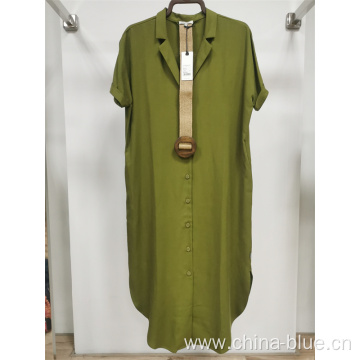 Ladies woven dress with fancy belt